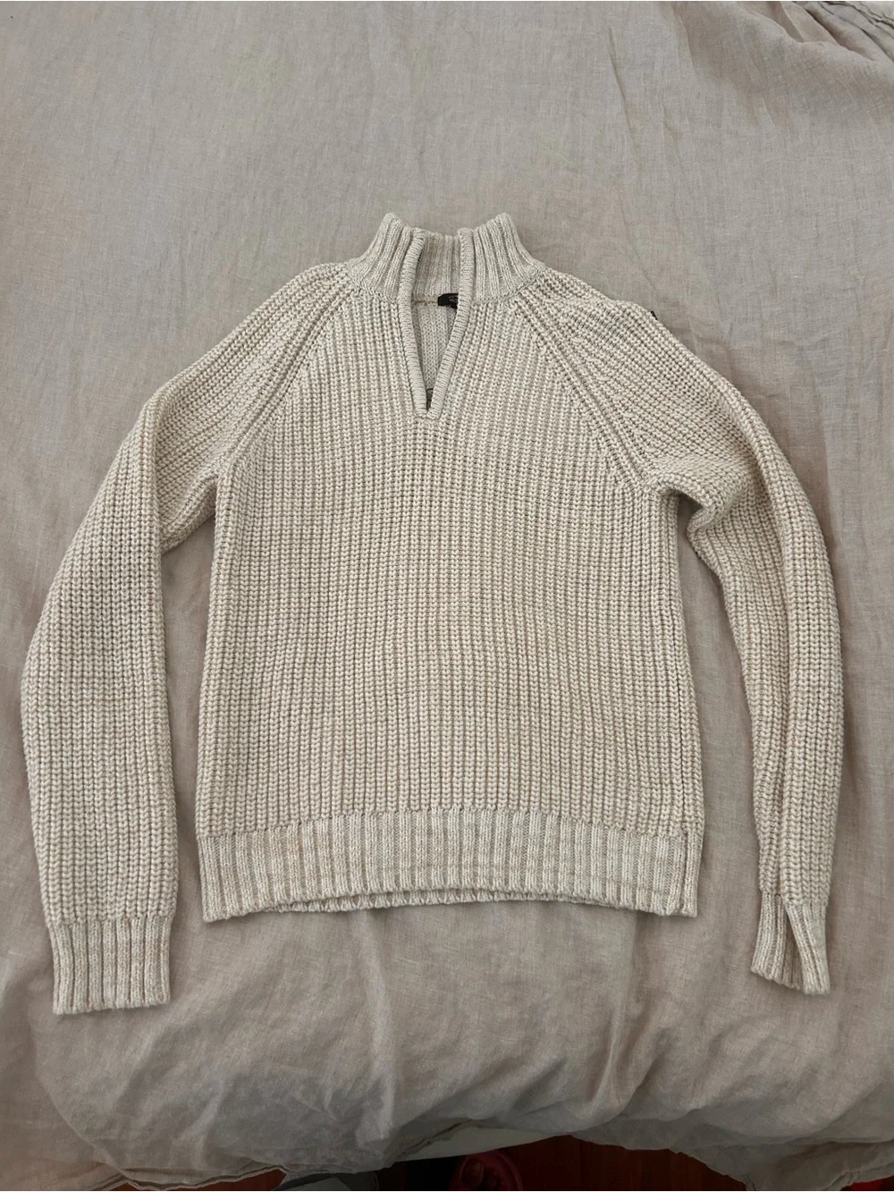 Rails Men’s Stratton Quarter Zip Sweater  Cream Zip-Front Knit Sweater